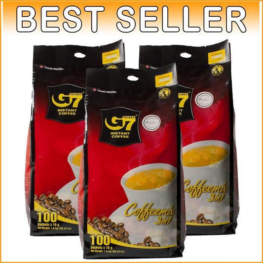 G7 3-in-1 Instant Coffee Pack - Bold Dark Roast with Creamer & Sugar (100 Pack)