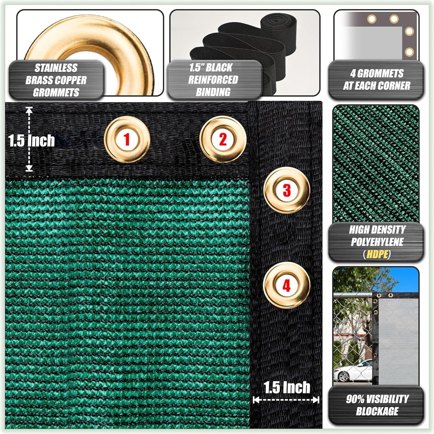 High-Density Polyurethane Privacy Net - UV Shield & Noise Blocking Solution