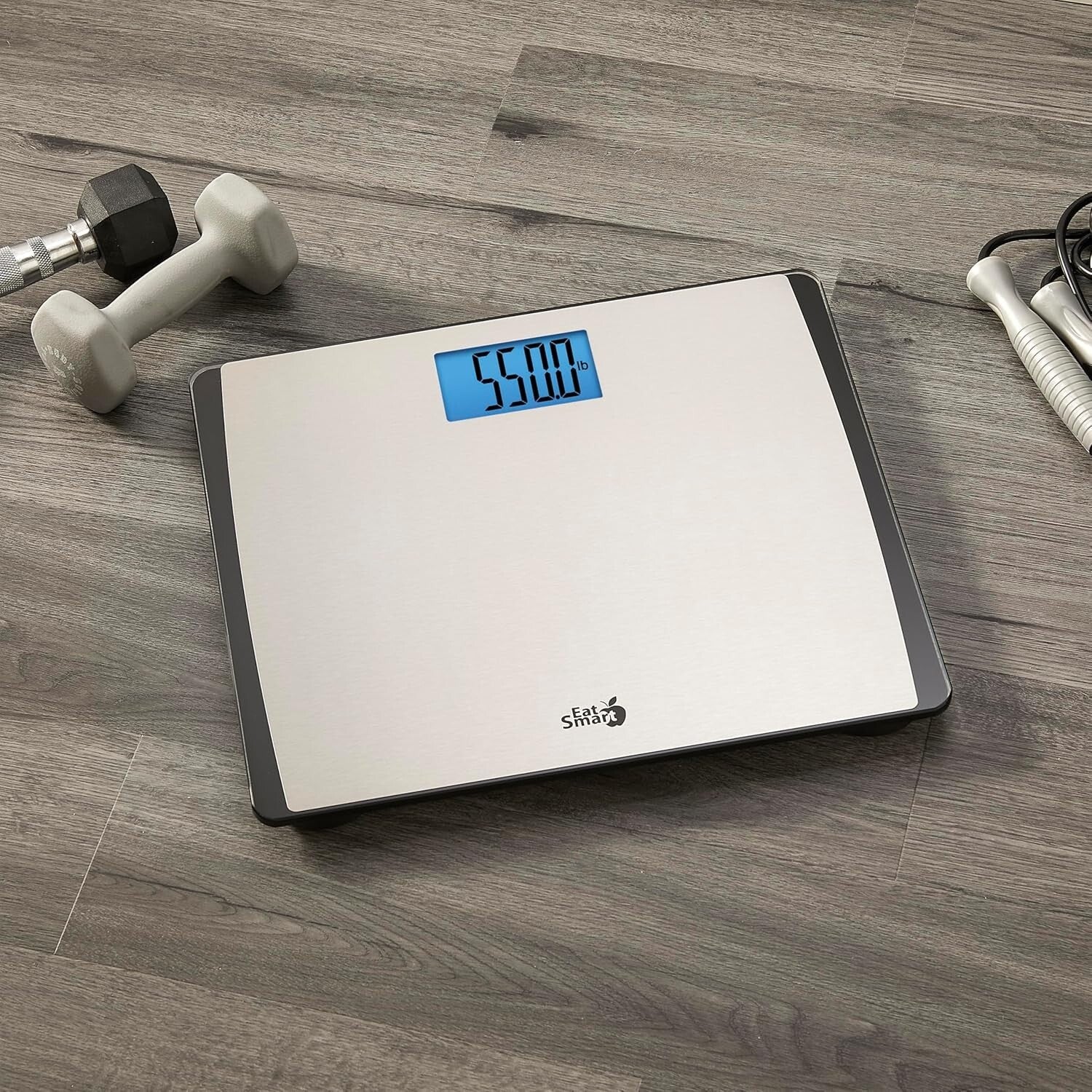 Accurate 550 lb Capacity Bathroom Scale - Fingerprint Resistant Stainless Steel
