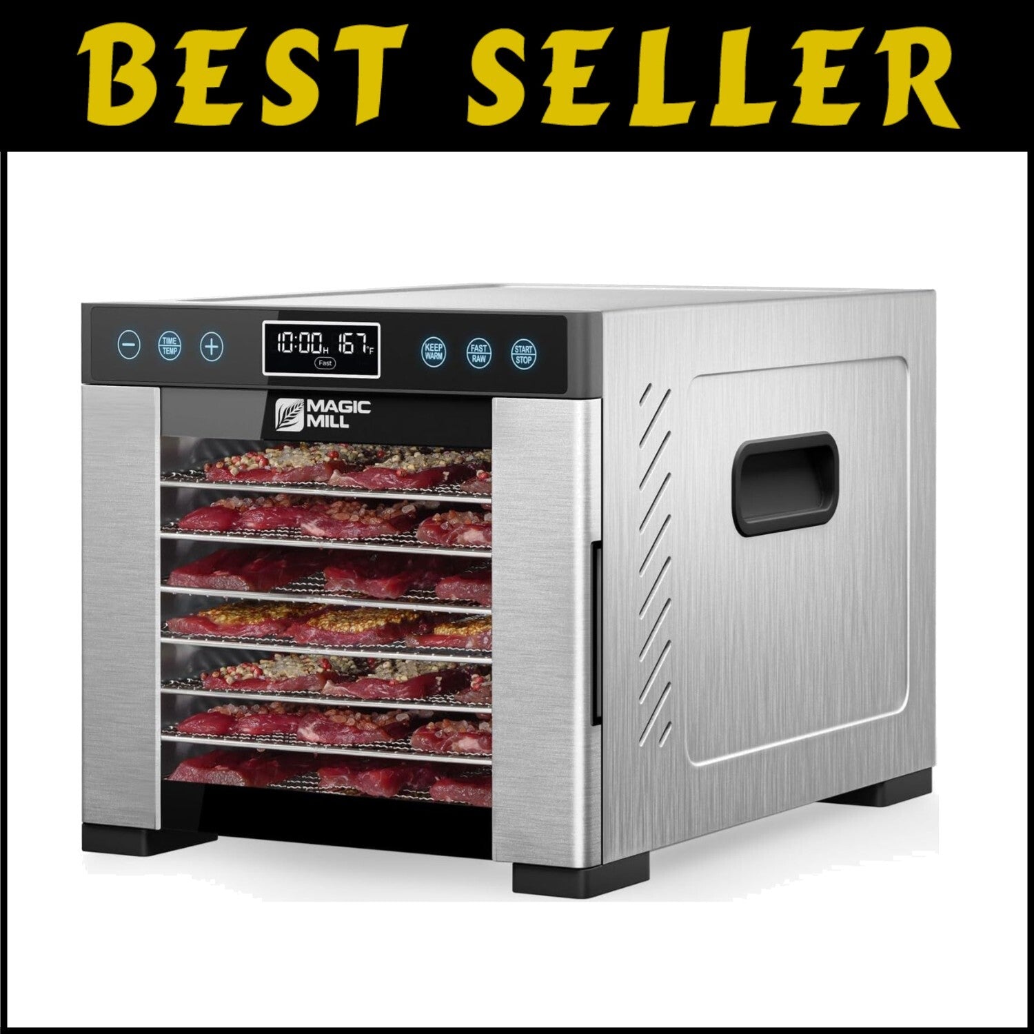 Premium 7-Tray Stainless Steel Food Dehydrator with Digital Timer and Keep Warm