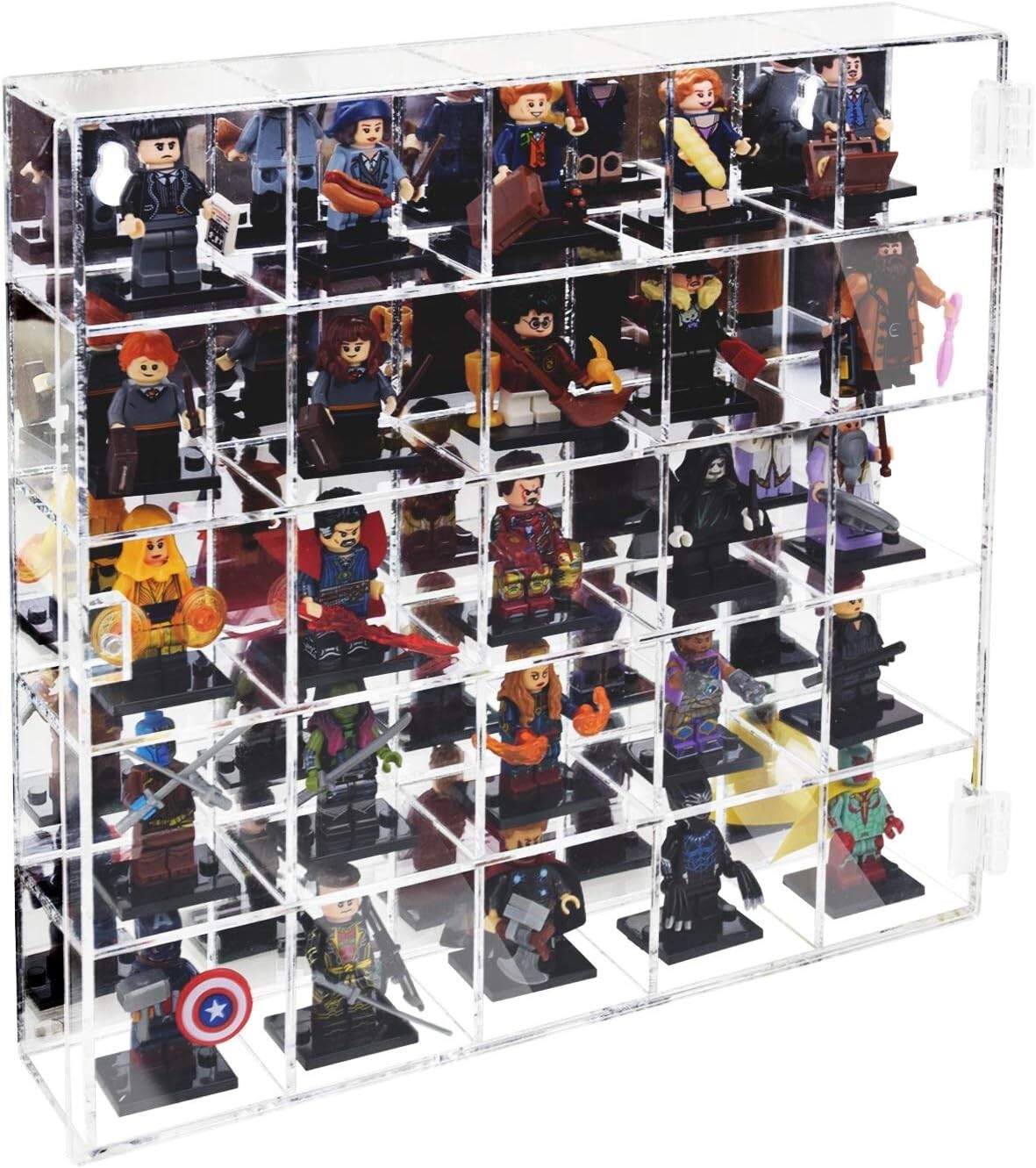 Stylish Wall Mount 25 Compartment Display Cabinet for Small Collectibles - 10.7"