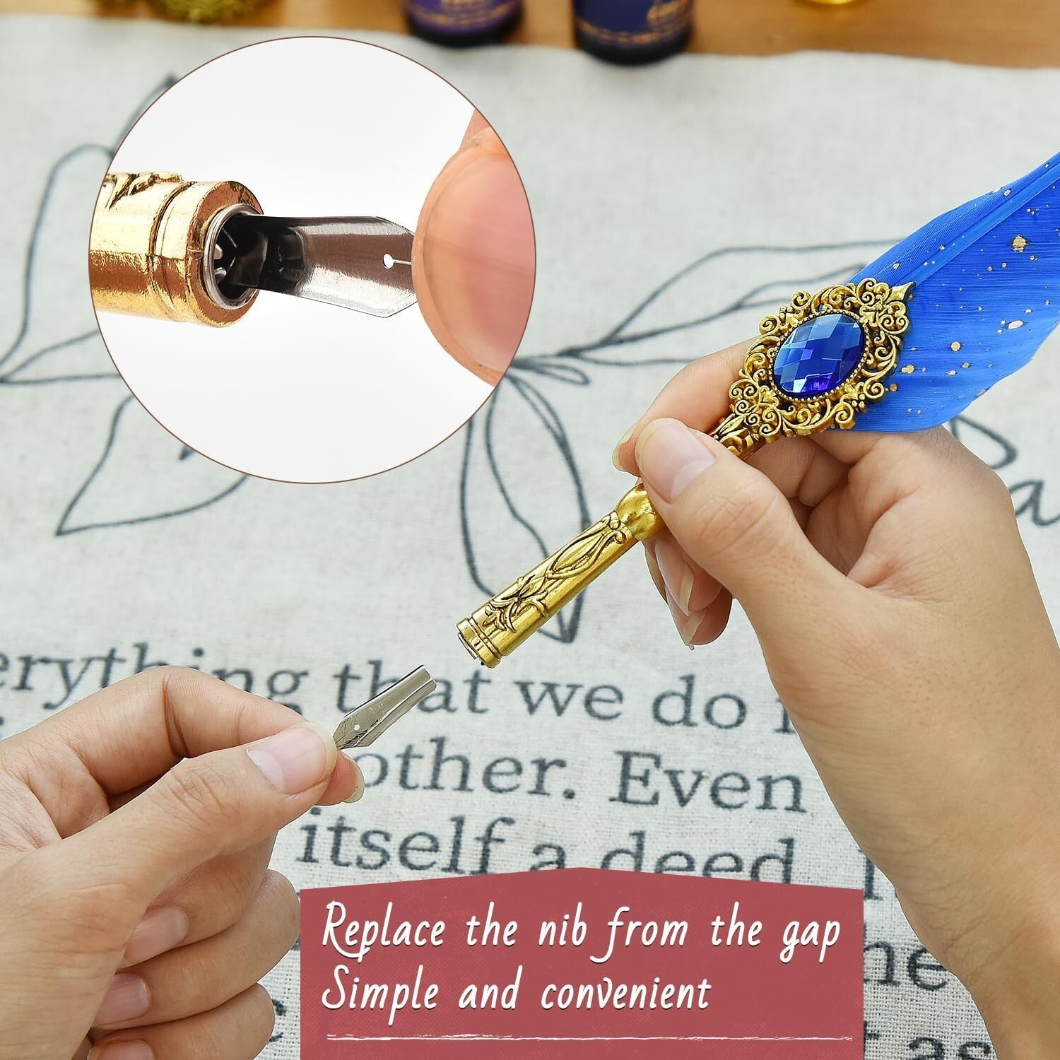 Elegant Quill Pen Set - Feather Dip Pen & Accessories for Smooth Calligraphy