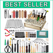 Load image into Gallery viewer, Versatile Leather Crafting Tools Set with Stamping &amp; Rivets for DIY Projects