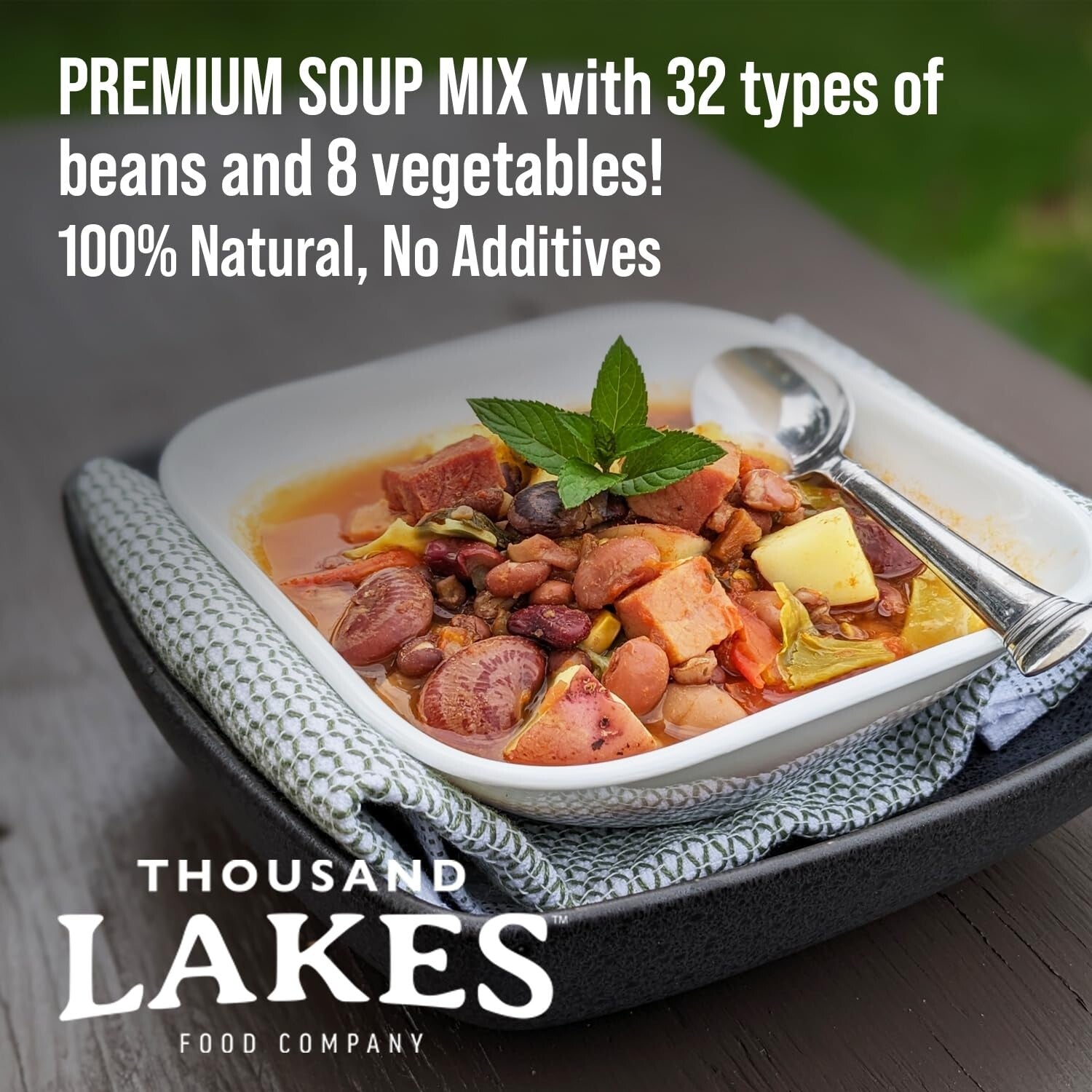 Delicious Low Sodium 32 Bean & 8 Vegetable Dry Soup Mix - 5 lbs - 100+ Servings