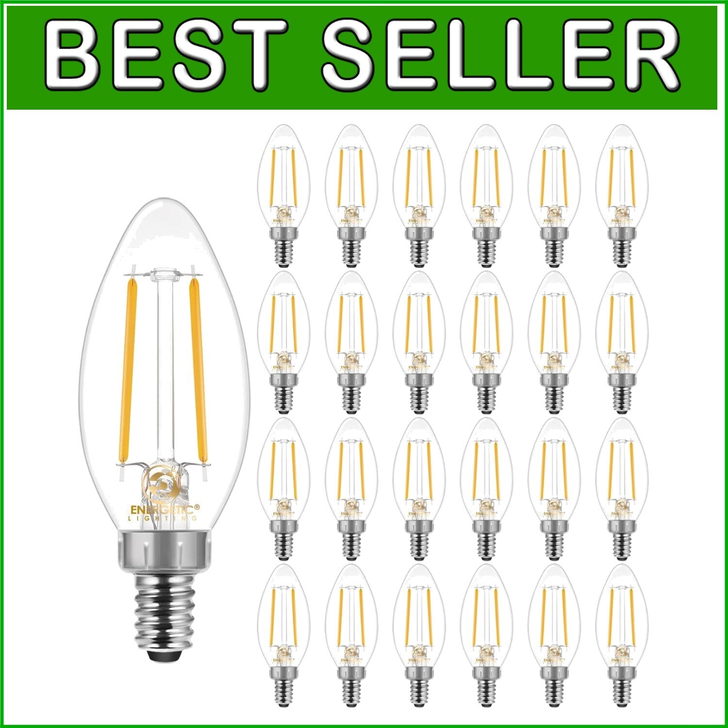 Dimmable Soft White LED Bulbs B10, 60W Equivalent - Elegant Chandelier Lighting