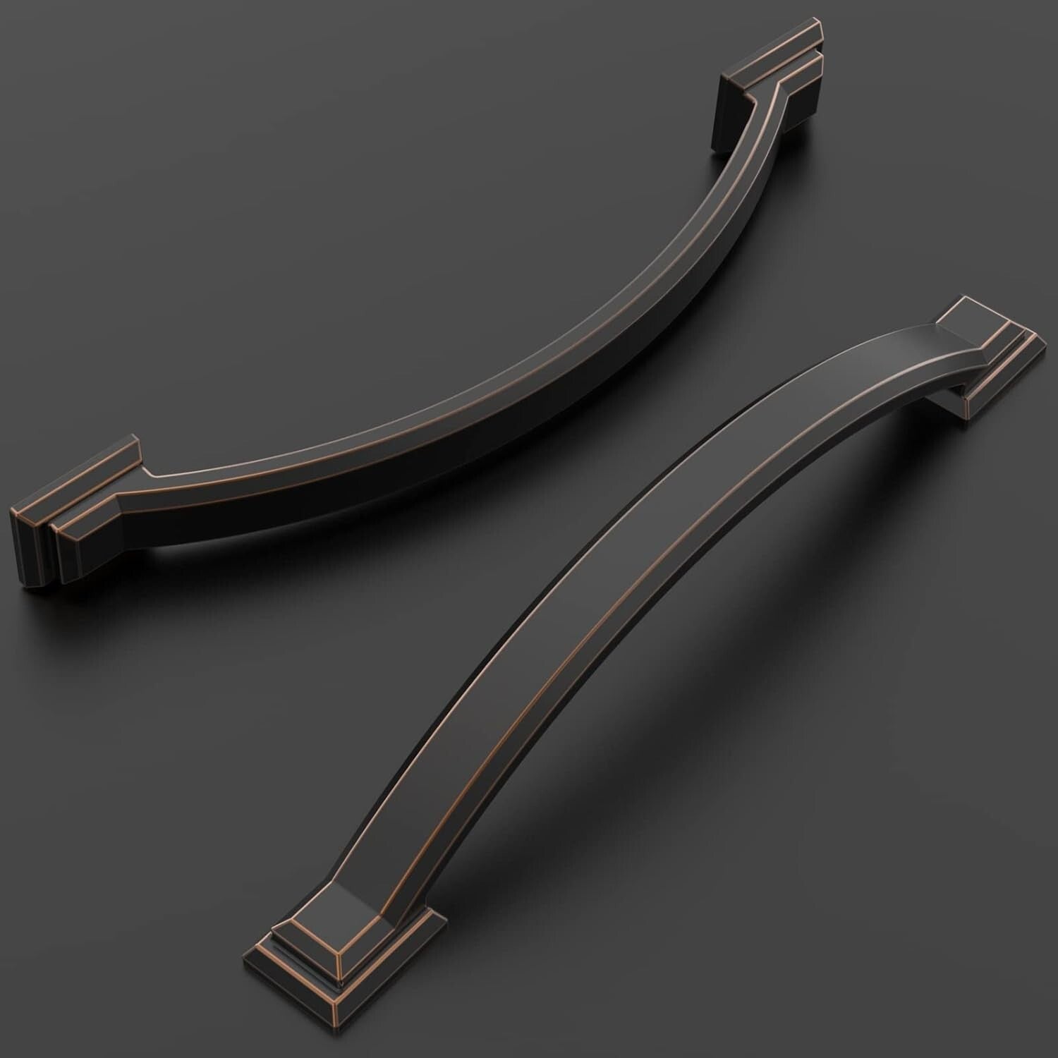 Durable Oil Rubbed Bronze Drawer Pulls - 10 Pack, 5 Inch Ambidextrous Design