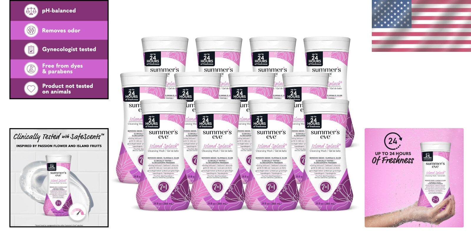 Island Splash Feminine Body Wash - Refreshing Daily Cleansing for Sensitive Skin