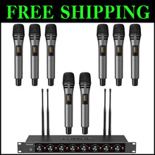 Load image into Gallery viewer, Professional Wireless Microphone System, 8x12 Channel UHF - Perfect for Events