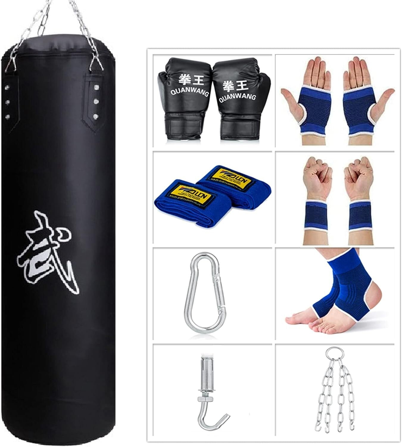 Complete Indoor Boxing Set: 4ft Heavy Bag, Gloves & Accessories for All Ages