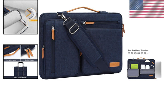 360 Protective Laptop Shoulder Bag, 15-15.6 inch - Stylish Navy Blue Option