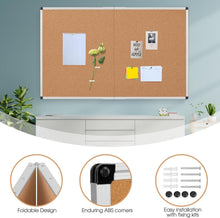 Load image into Gallery viewer, Extra Large 72" x 48" Foldable Cork Bulletin Board with Aluminum Frame