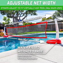 Load image into Gallery viewer, Splash Net PRO Adjustable Pool Volleyball Net with 2 Ball Set - Red, White, Blue