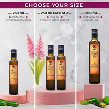 Load image into Gallery viewer, Gourmet Jalapeno Olive Oil - Award-Winning Cold-Pressed EVOO - 8.5 oz, 2 Pack