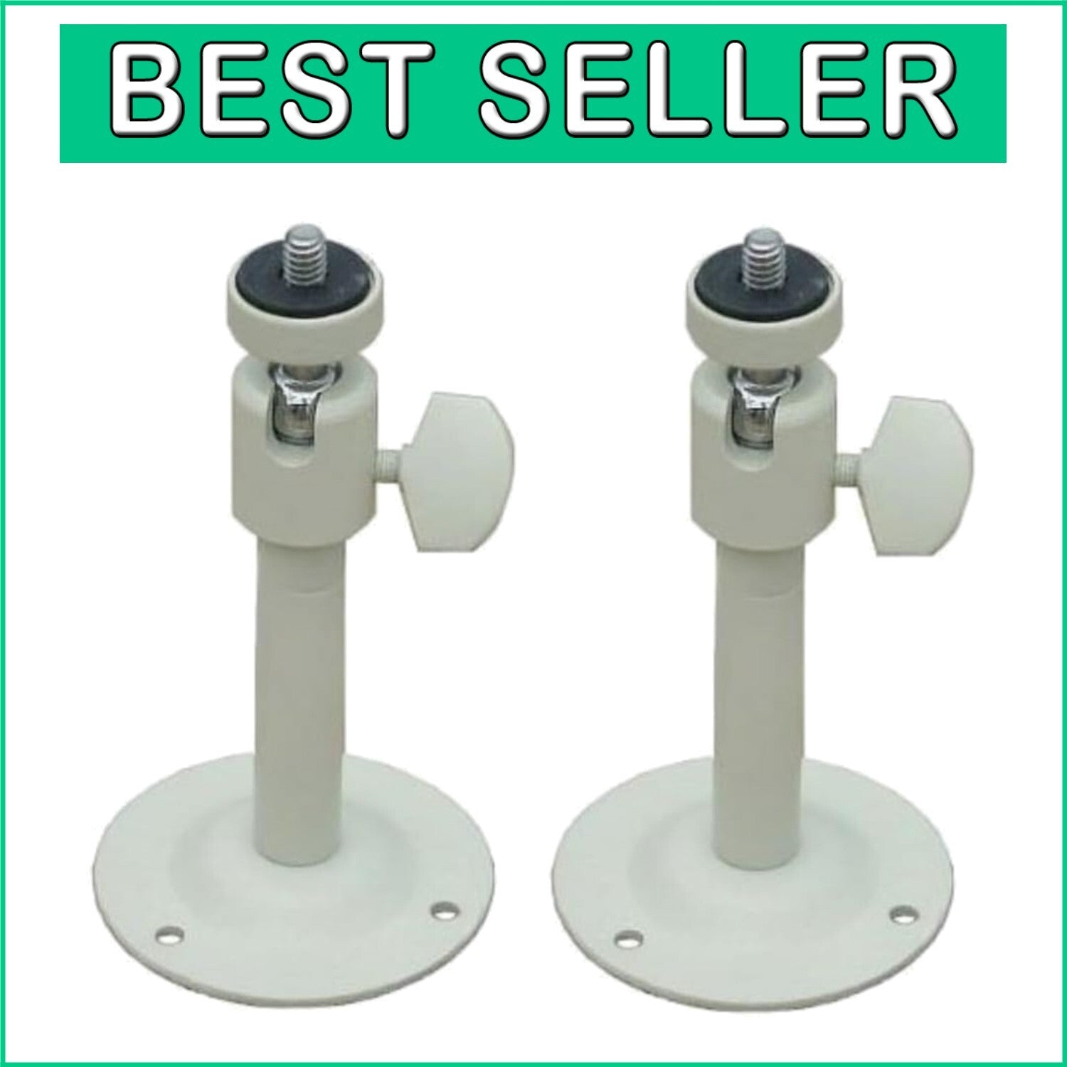 Adjustable 2-6 Inch Security Camera Brackets - 360° Pan & Tilt Mounts - 2 Pack