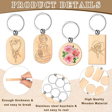 Load image into Gallery viewer, Lightweight Wooden Keychain Blanks - Perfect for Personalizing Gifts, 100 Pcs
