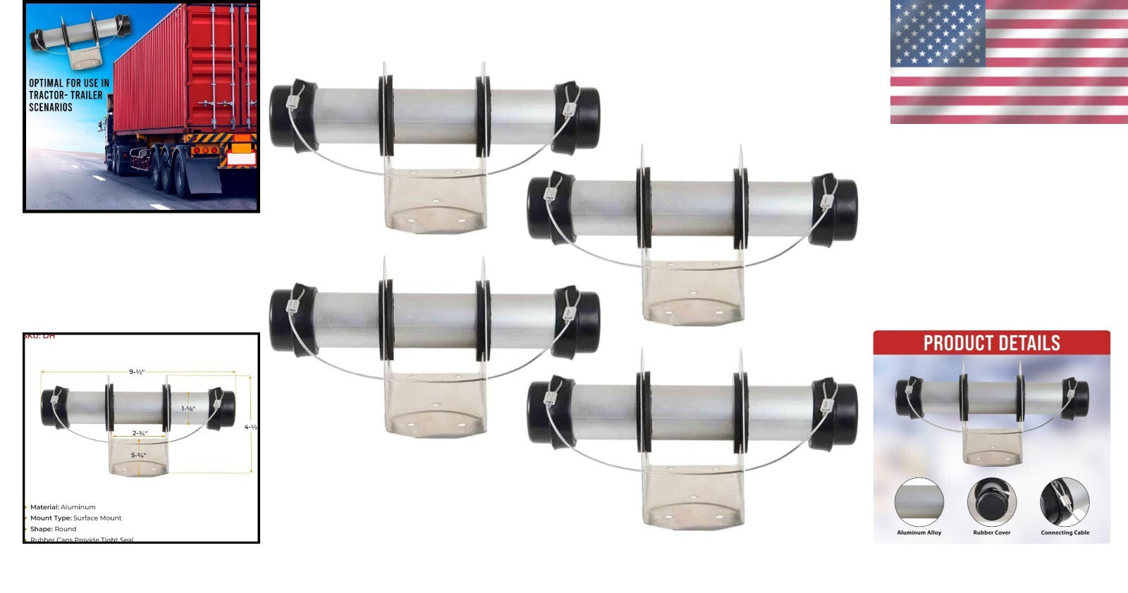 4 Pack Aluminum Trailer Document Holder - Secure Registration & Insurance Box