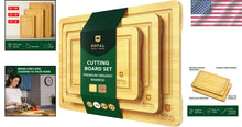 Load image into Gallery viewer, 3-Piece Bamboo Cutting Board Set - Eco-Friendly Meal Prep &amp; Serving Essentials