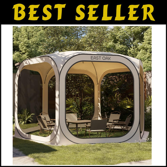 12x12 FT Pop-Up Screen Tent with Carry Bag – Portable Bug-Free Outdoor Room