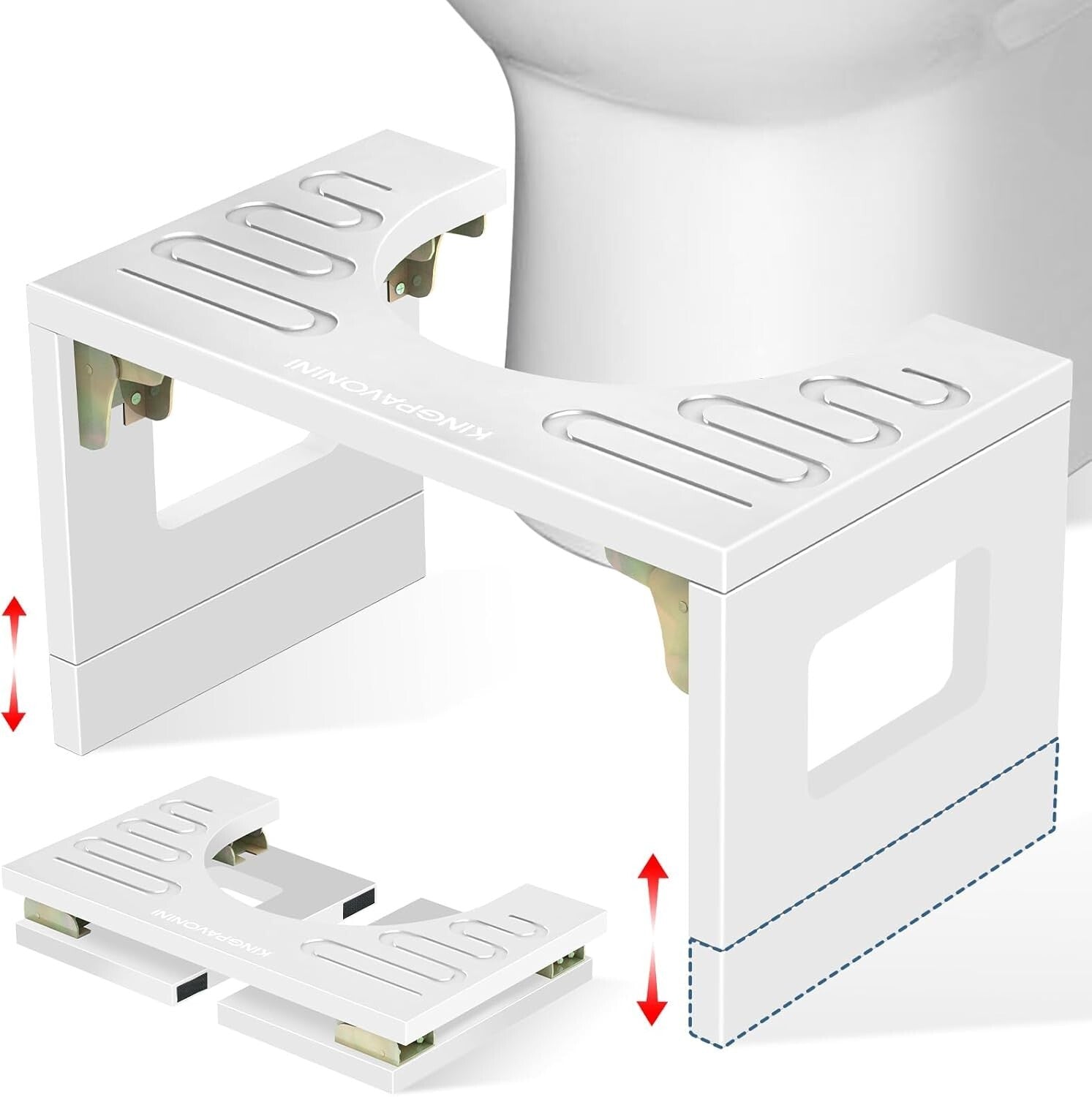 Foldable Poop Stool - Premium Bamboo with Non-Slip Surface - 400 lbs Capacity