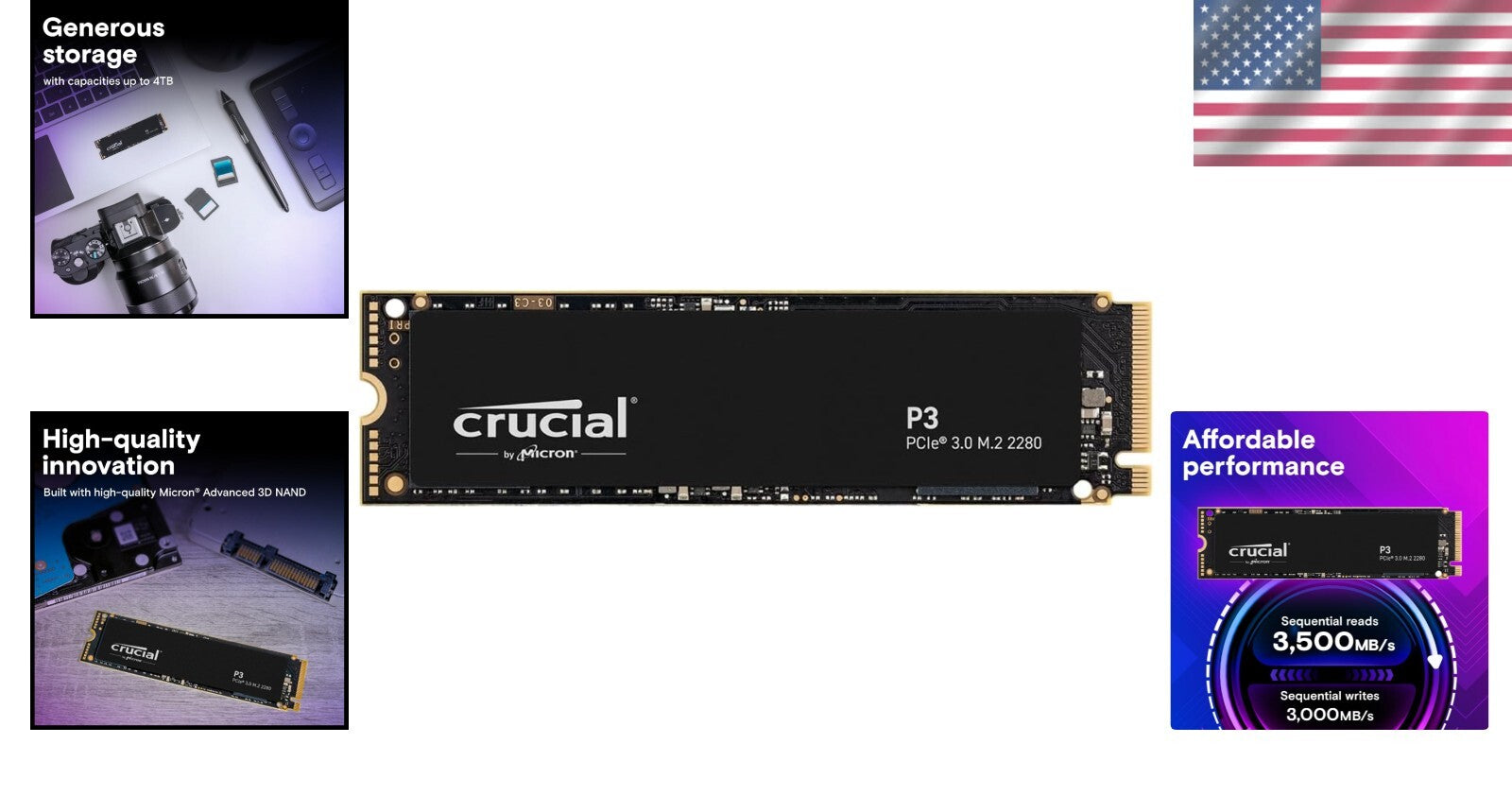 Upgrade to Crucial P3 500GB NVMe SSD - Lightning Speed & Data Recovery Included