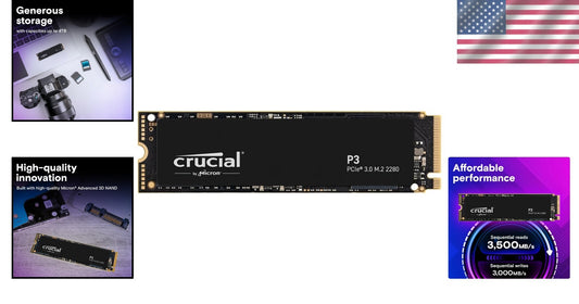 Upgrade to Crucial P3 500GB NVMe SSD - Lightning Speed & Data Recovery Included