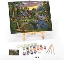 Load image into Gallery viewer, Mountain Paradise DIY Paint by Numbers Kit - Complete Framed Canvas Set
