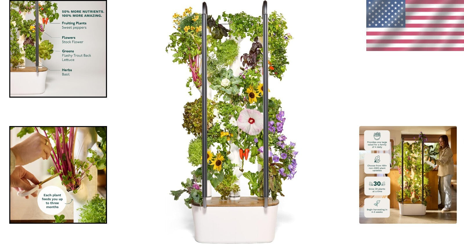 Sustainable 4.0 Hydroponics Kit - 30 Non-GMO Plants for Indoor Gardening Delight