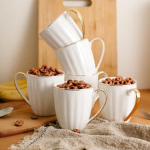 Load image into Gallery viewer, Luxurious Gold-Rimmed Porcelain Mugs - 12oz Coffee Cup Set for Special Occasions