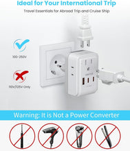 Load image into Gallery viewer, 35W PD Universal Travel Adapter with 3 USB Ports &amp; 6 Plug Types for Global Use