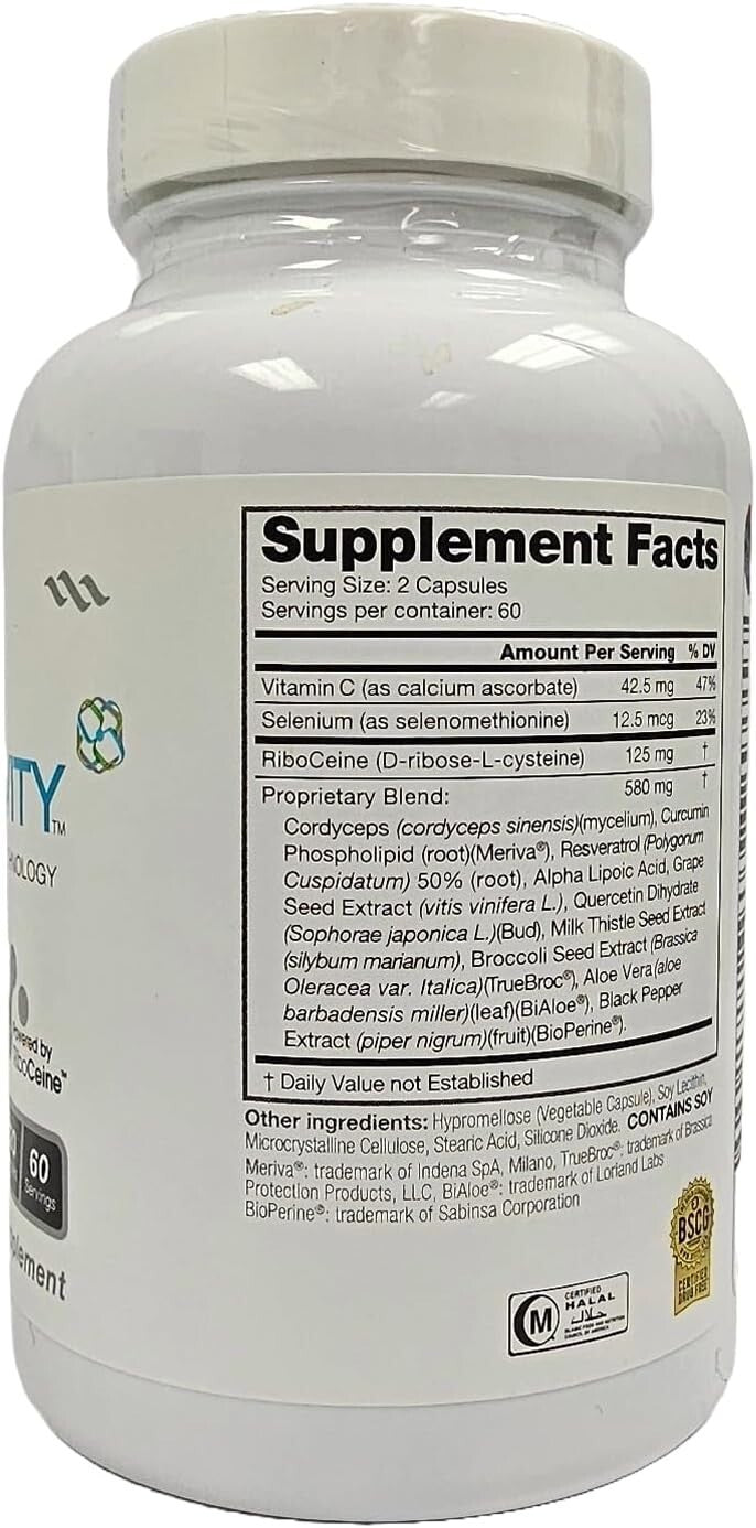 Clinically Proven RiboCeine Technology - 240 Vegetable Capsules for Wellness