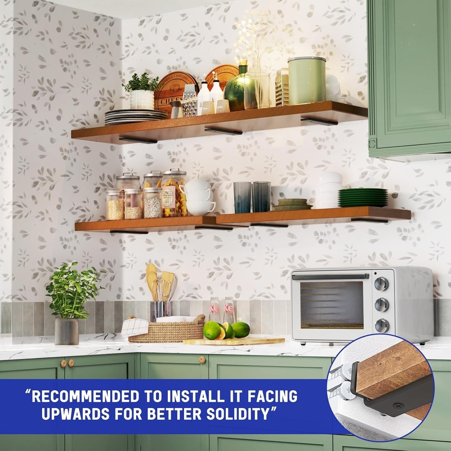 Durable 12 Pack Floating Shelf Brackets - 8 Inch Black, 160 lbs Weight Capacity