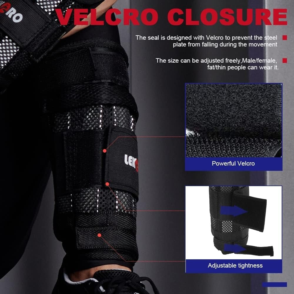 Lightweight Adjustable Ankle & Wrist Weights - Perfect for Walking & Jogging