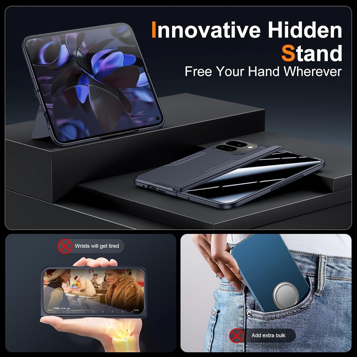 Multi-Functional Google Pixel 9 Pro Fold Case with Wireless Charging & Kickstand