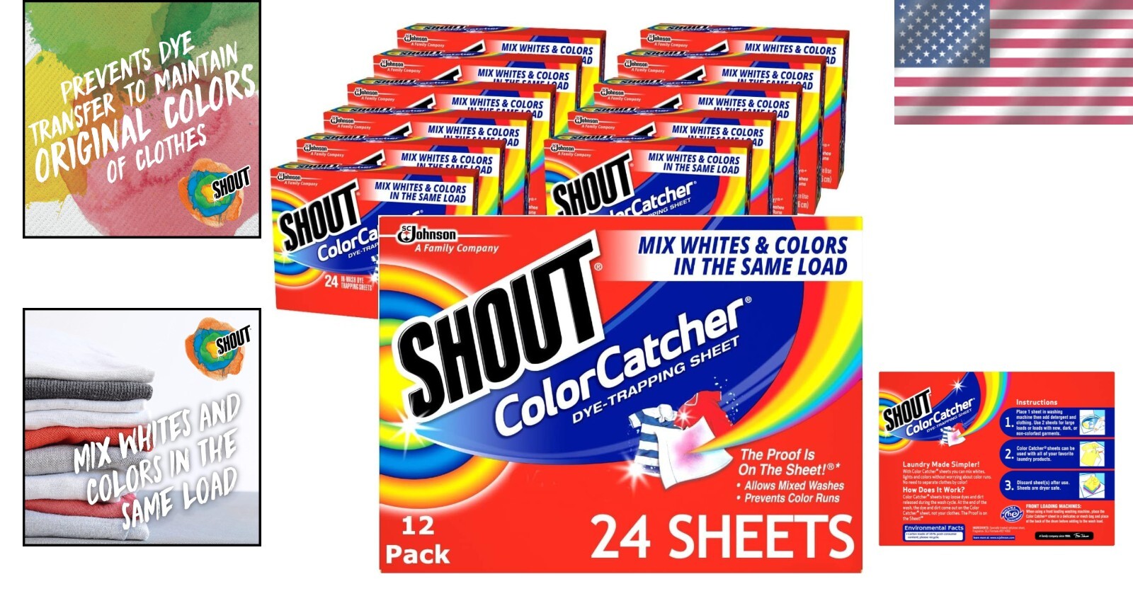 Efficient Laundry Color Catchers - 288 Dye-Trapping Sheets for Vibrant Clothes