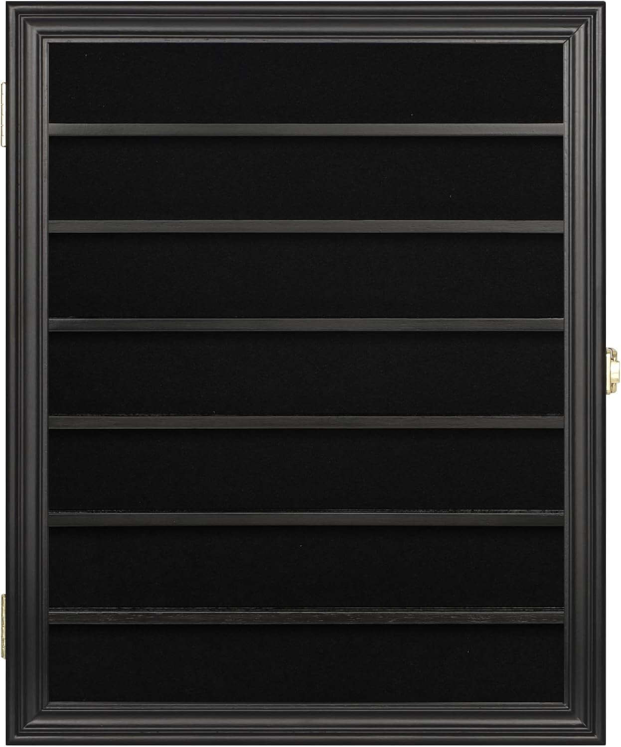 Elegant Black Knife Shadow Box - 7 Shelf Wall-Mount Display Case for Collectors