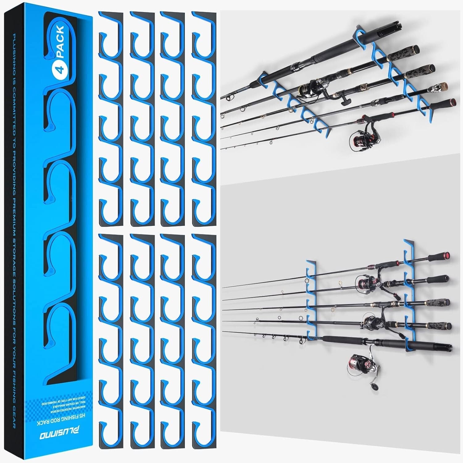 Durable Fishing Rod Storage: Holds 20 Rods - Efficient Wall/Ceiling Solution