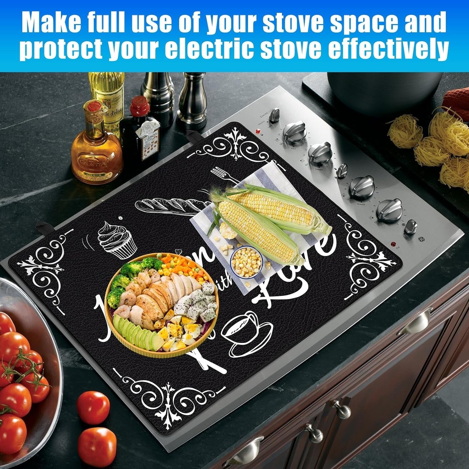 Versatile 28.5x20.5" Stove Top Mat: Heat Insulator, Protector & Ironing Surface