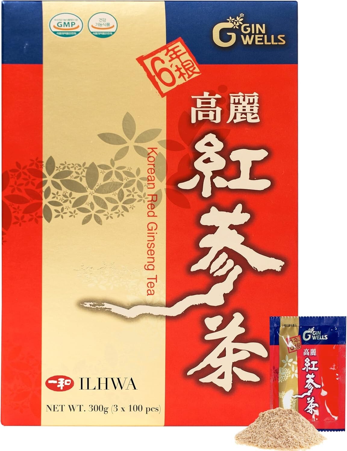 Ultimate Health Elixir: 100 Sachets of Korean 6-Year Red Ginseng Tea - 300g