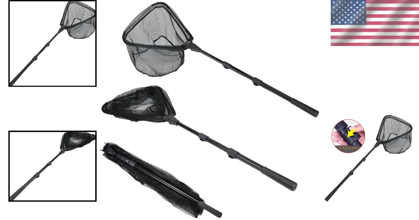 Extendable 82" Fishing Landing Net for Easy Action - Perfect for Kids & Adults