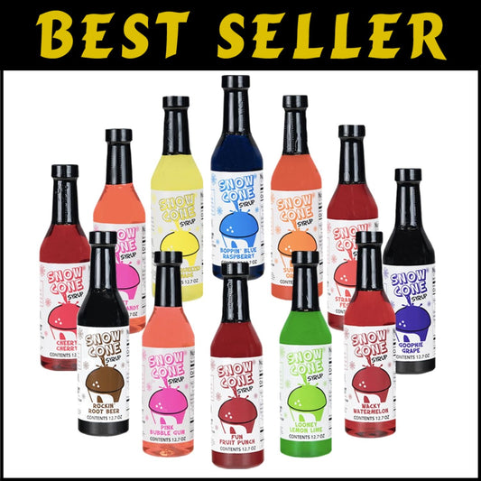 Ultimate 12 Flavor Snow Cone Syrup Pack - Perfect for Summer Parties!