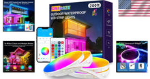 Load image into Gallery viewer, Multicolor Waterproof LED Rope Lights - App Control &amp; Music Sync for Outdoor Fun