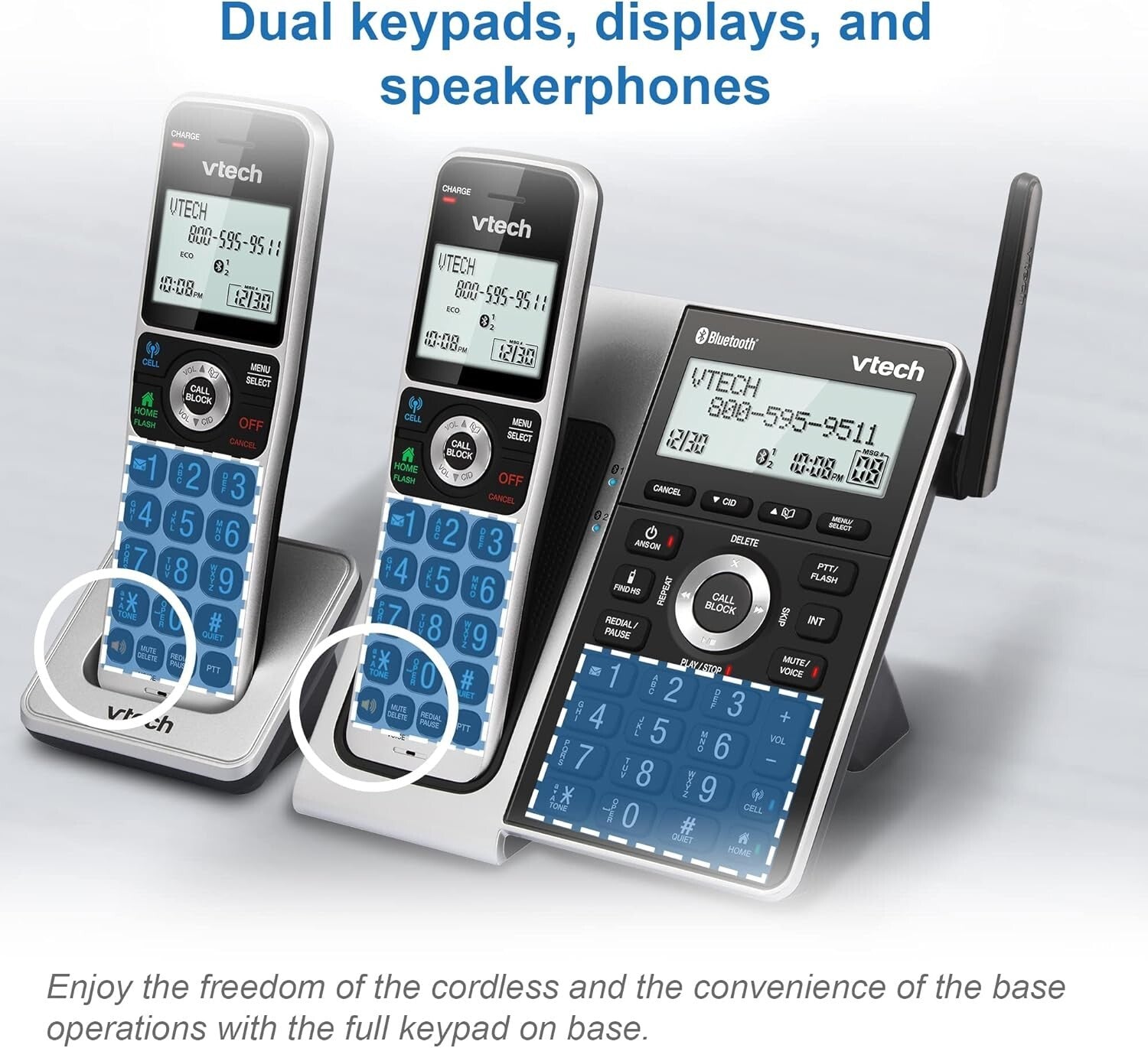 4-Handset Cordless Home Phone with Smart Call Blocker & Full Duplex Speakerphone