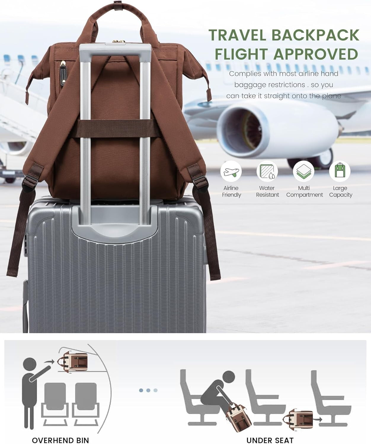 Elegant Coffee-Apricot-Black Laptop Bag for Women - Practical for All Occasions