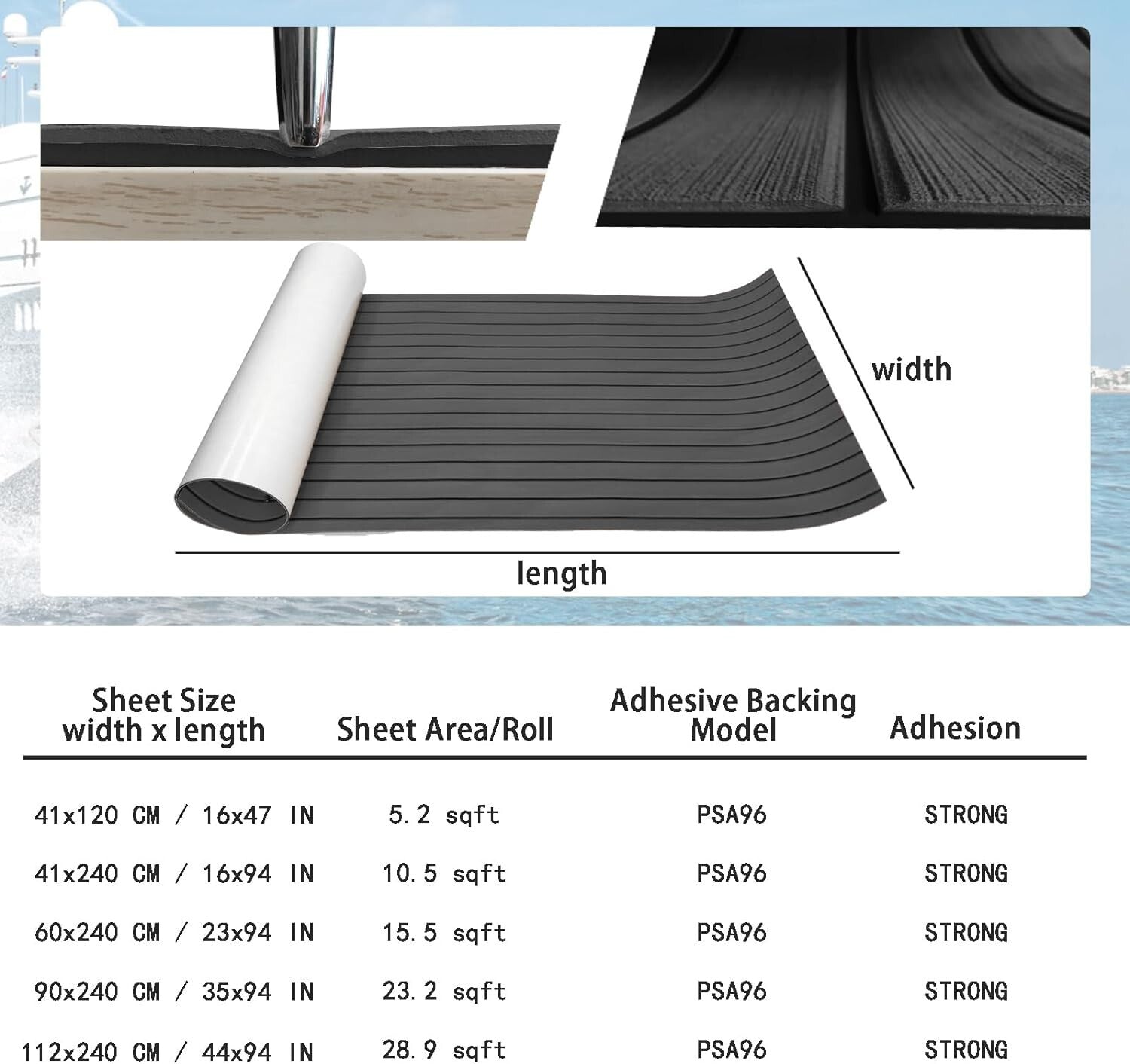 Durable Self-Adhesive EVA Marine Mat - Customizable Non-Slip Boat Flooring