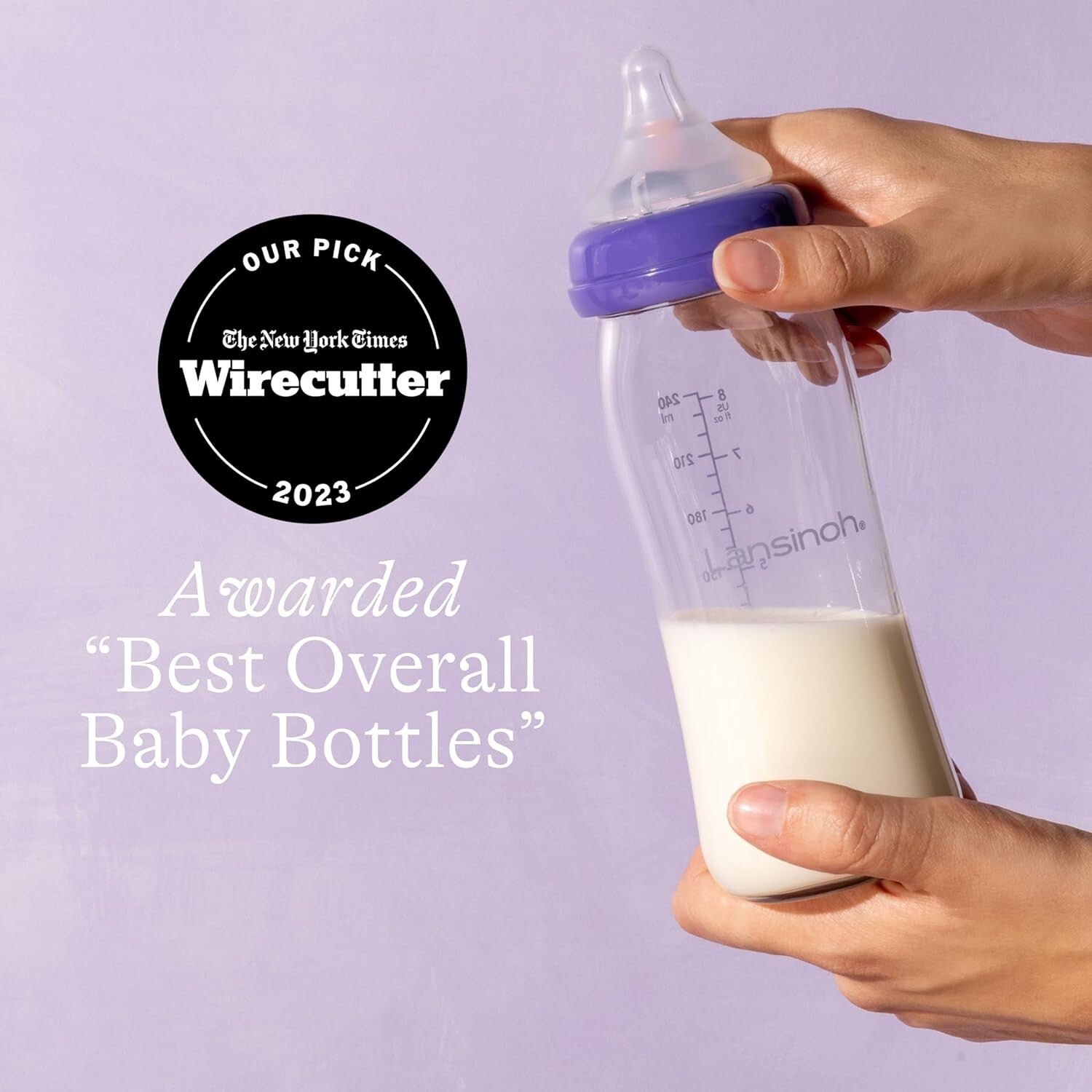 4 Pack Anti-Colic Vented Glass Baby Bottles – 8 Oz, BPA-Free and Dishwasher Safe