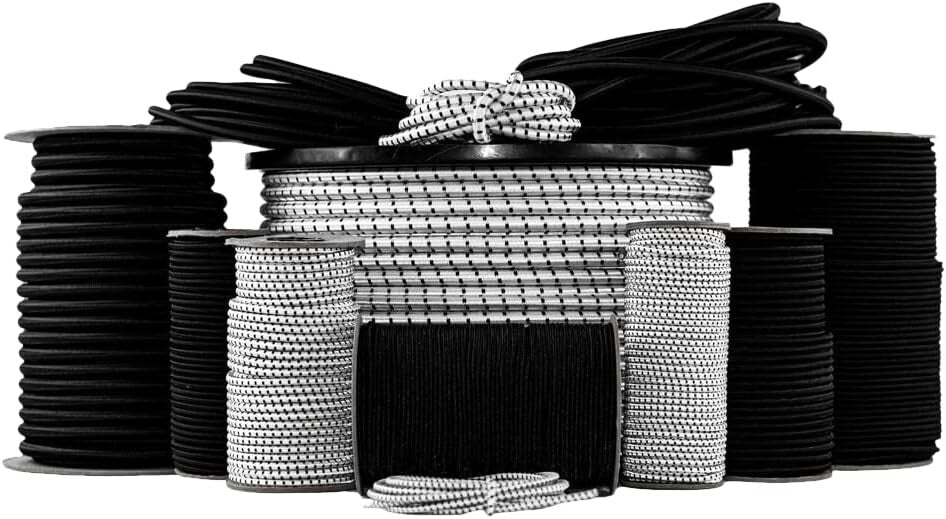 Durable Polypropylene Bungee Shock Cord 1/8" x 500ft - Marine Grade Elastic Rope