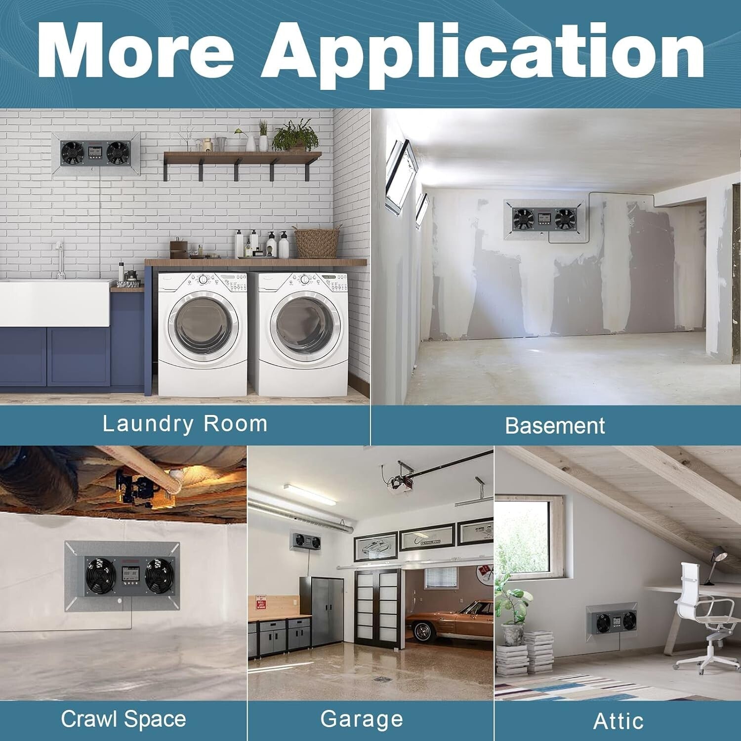 Stainless Steel Crawlspace Ventilator with Programmable Humidity Control - 48 dB