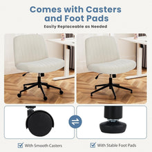 Load image into Gallery viewer, Comfortable Armless Criss Cross Chair with Wheels – Ideal for Study and Office