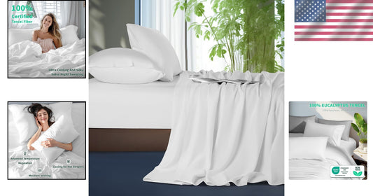 100% Tencel Lyocell King Sheets - Breathable & Hypoallergenic for Hot Sleepers