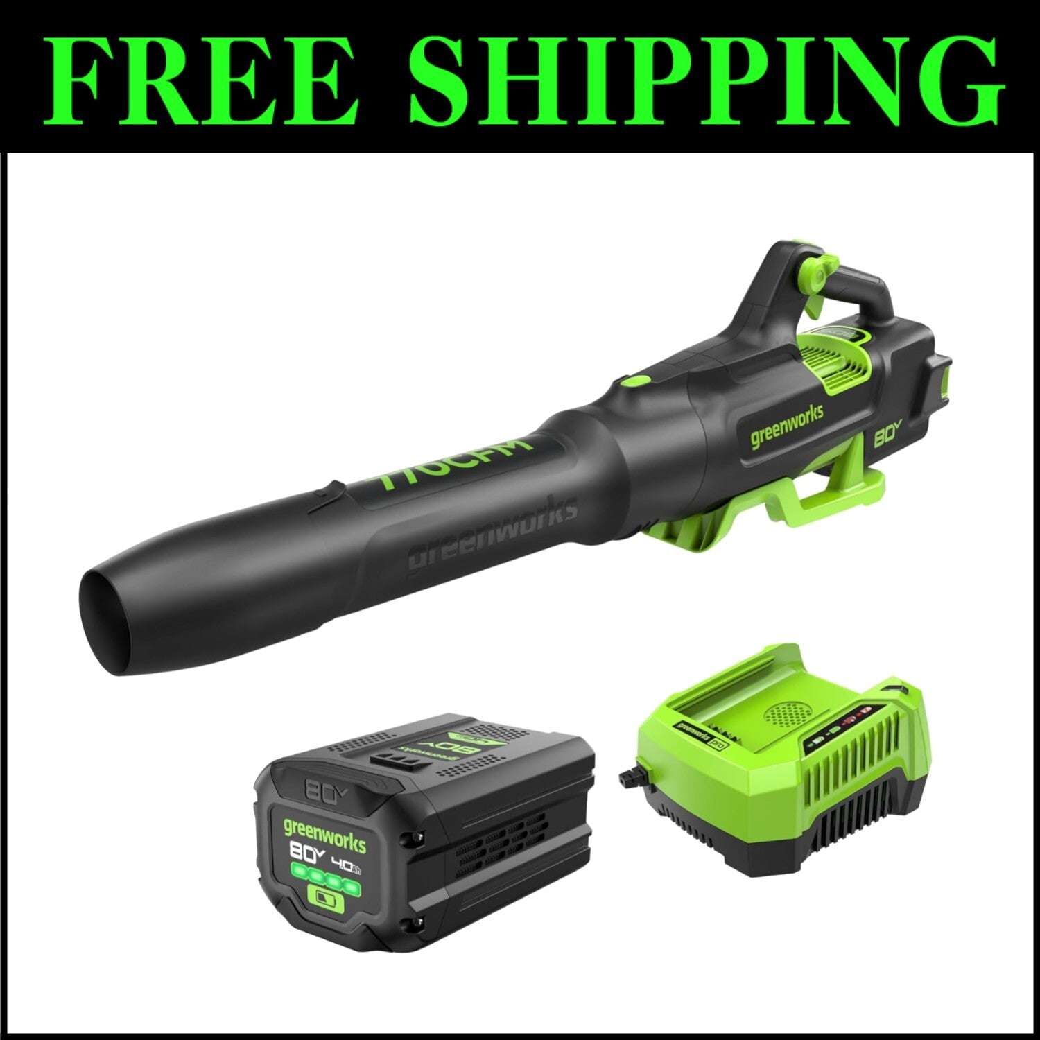 Ultra-Lightweight 80V Axial Blower - 80 Minutes Run-Time, Rapid Charger Included